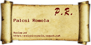 Palcsi Romola névjegykártya